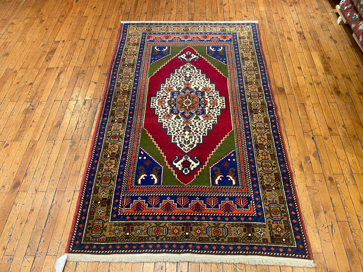 Cappadocia Antique Rug 4x6 ft - Handmade Turkish Vintage Wool Rug