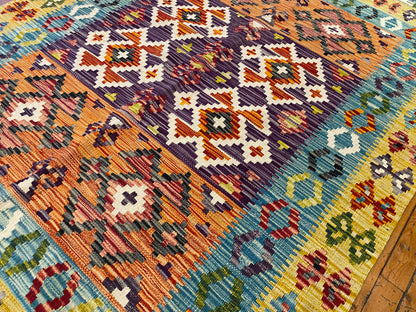 Handmade Are Kilim Rug 4x6 ft | Authentic Turkish Flatweave Carpet | 125x180 cm Cappadocia Rug Collection