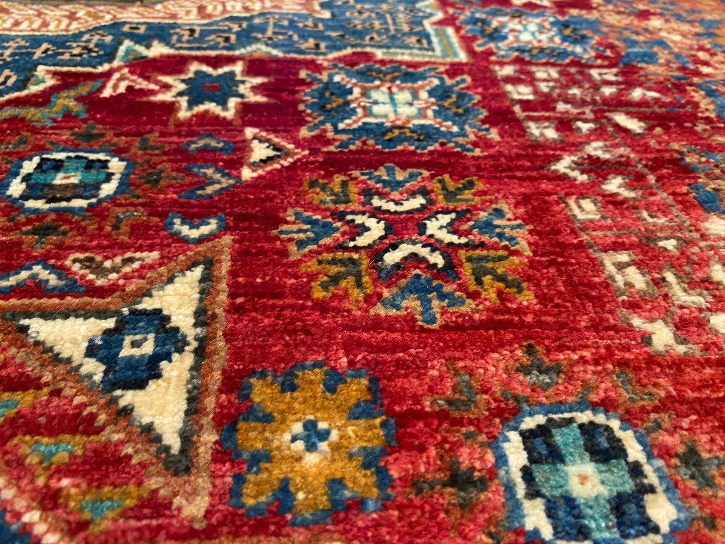 Colorful Geometric Handmade  Rug 4x6 ft (120x180 cm) - Natural Dye Wool Cappadocia Rug Collection
