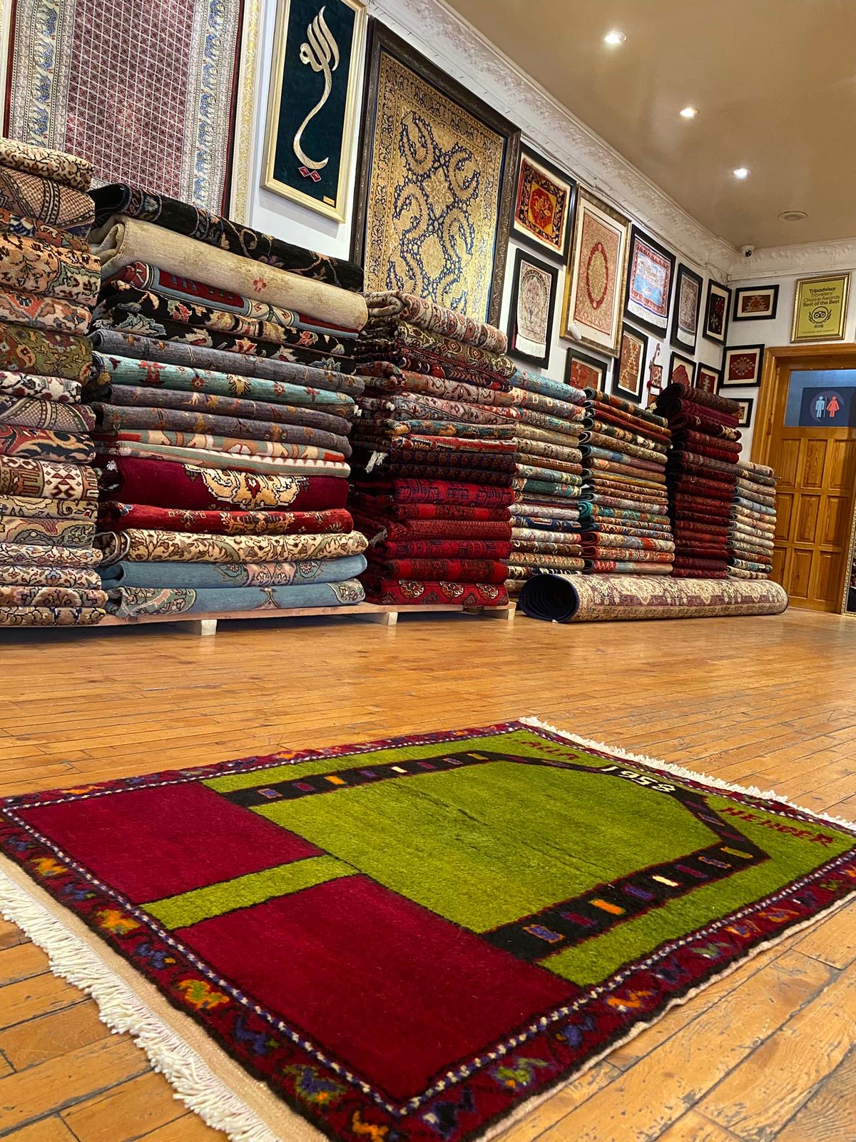Green Anatolian Handmade Rug Cappadocia Rug Collection