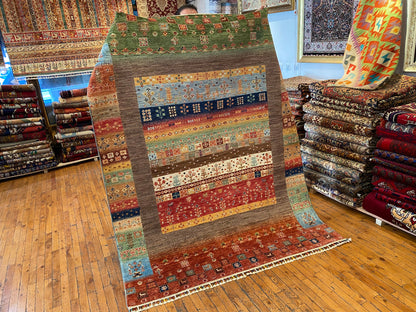 Tribal Gabbeh Handmade Wool Rug 5x7 ft Cappadocia Rug Collection