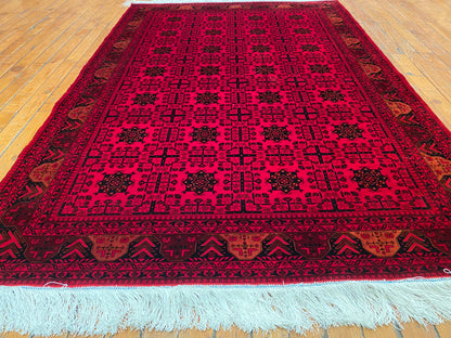 Luxury Dark Red Silk Area Rug 3’4”x5”