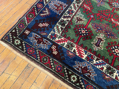 Geometric Pattern Turkish Dosemealti Handmade Green Bacground Area Carpet Cappadocia Rug Collection