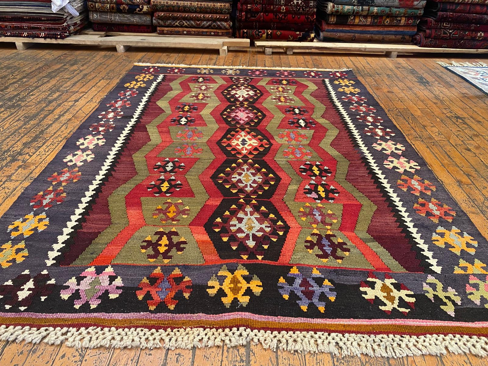 Tribal Area Handmade Turkish Kilim ,Wall Hanging Kilim Cappadocia Rug Collection