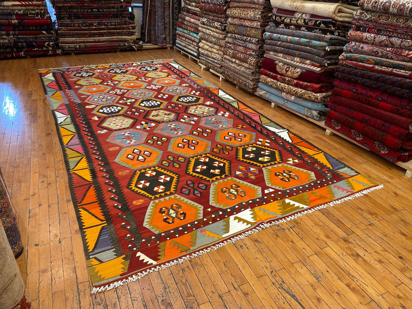 Anatolian Large Kilim Rug Cappadocia Rug Collection