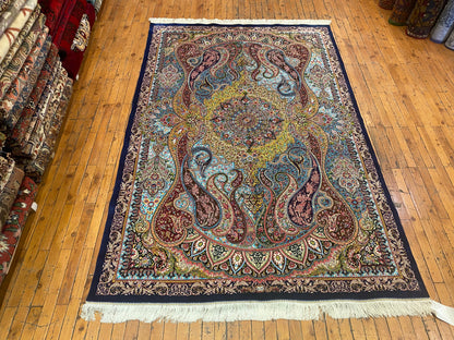Luxury Turkish Silk Area Rug 4x8 ft - ADN Cappadocia Rug Collection