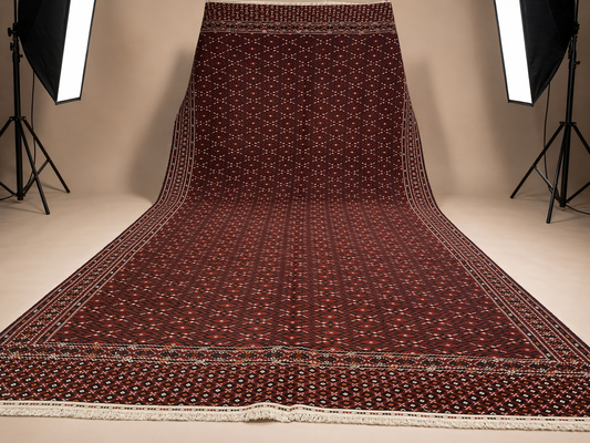 Antique Style Handmade Tribal Rug 7x14 ft Red Geometric Oriental Carpet Cappadocia Rug Collection