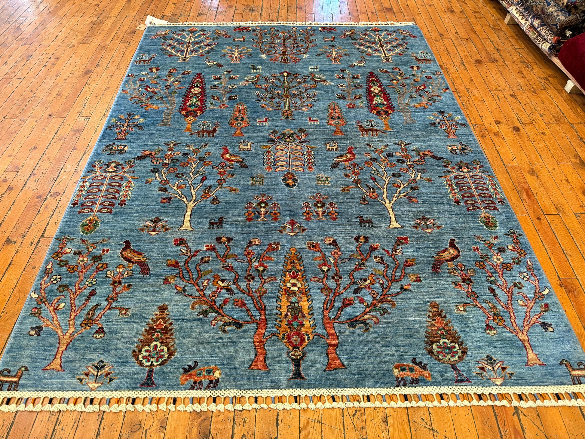5x7 ft Traditional Tree of Life Handmade Wool Carpet | Authentic Hand Knotted Oriental Rug | Natural Dye Turkish Area Rug Cappadocia Rug Collection