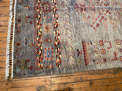 Gabbeh Rug 4x6 ft - Handwoven Wool Tribal Carpet 127x186cm Cappadocia Rug Collection