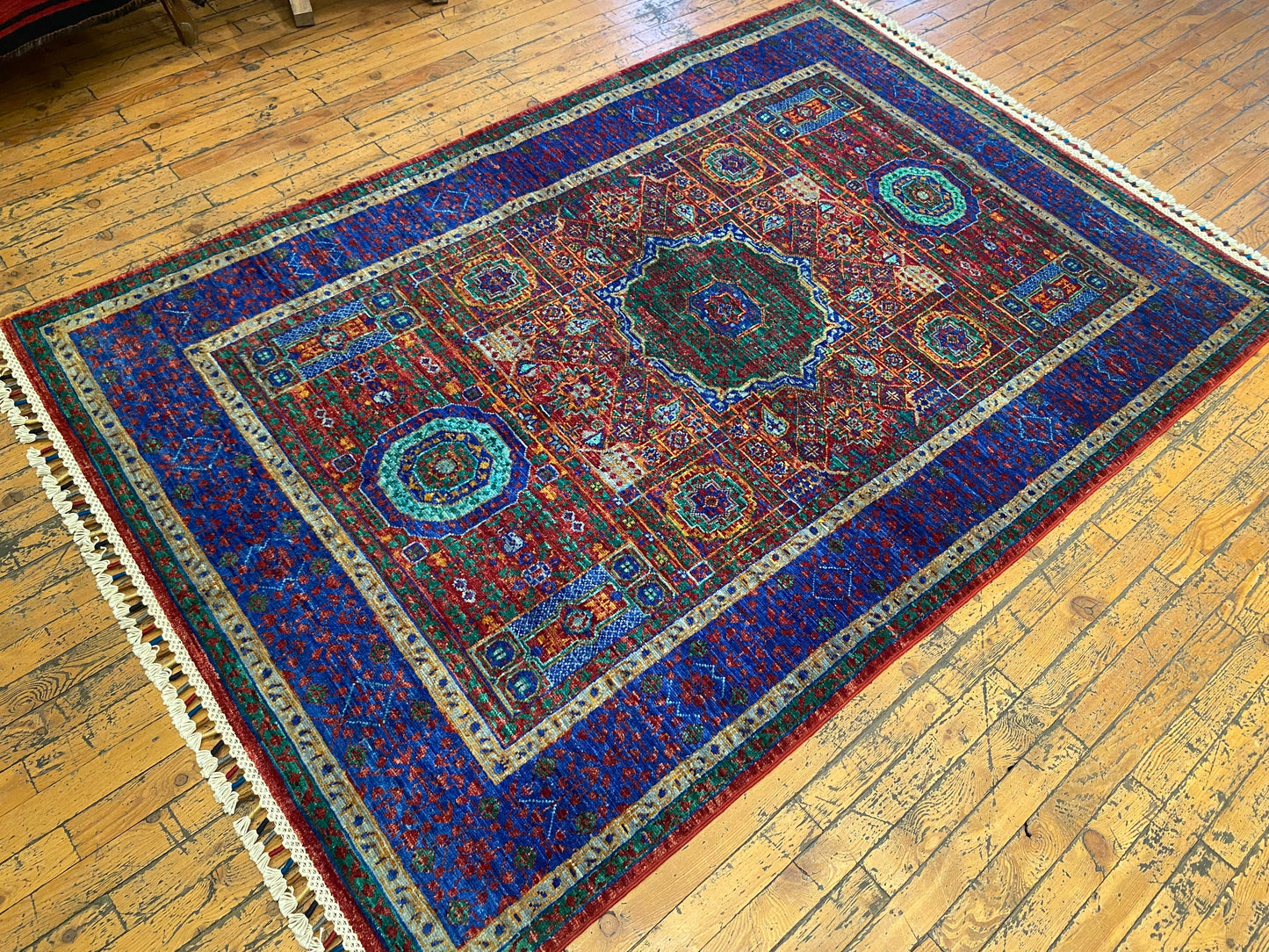 Luxury Design Mamluk Rug 4x6 ft | Handwoven Wool Carpet | Premium Oriental Rug Cappadocia Rug Collection
