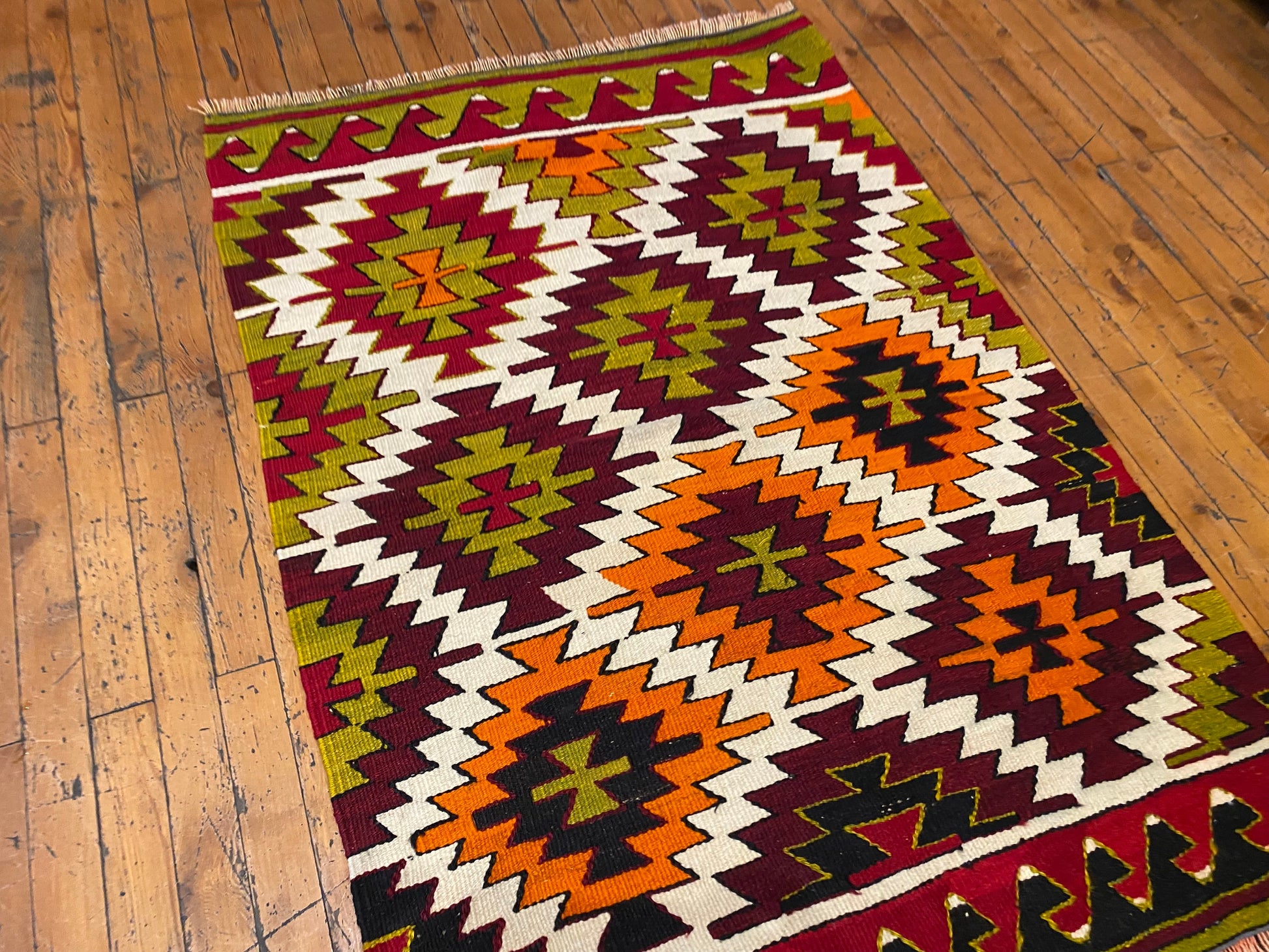 Colorful Wool Turkish Anatolian Kilim 3”x4” Cappadocia Rug Collection