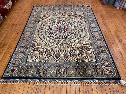 Hand-Knotted Pure Wool Oriental Rug with Geometric Pattern 5”x7”ft