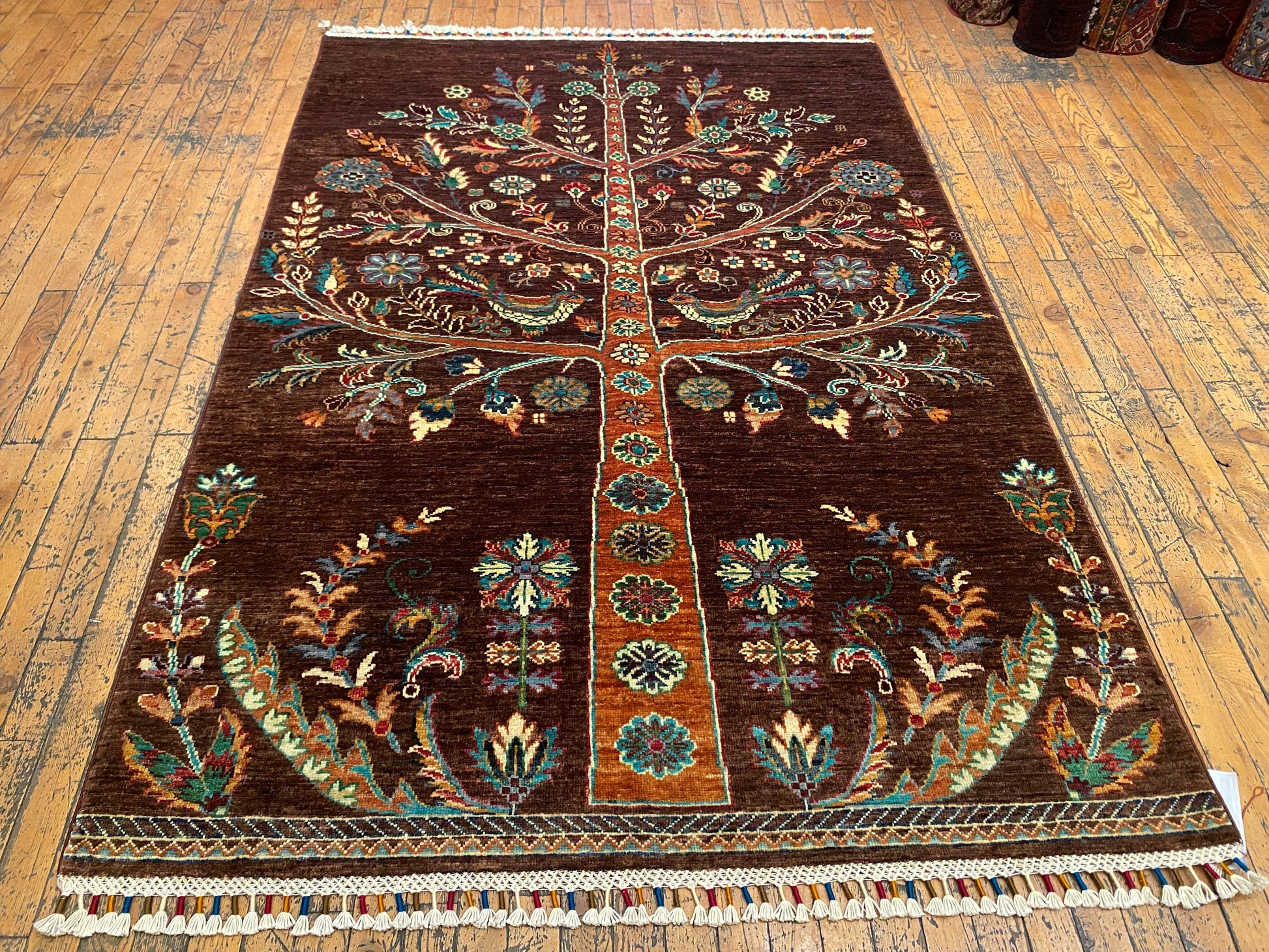 Brown Wool Carpet - Natural Dye Area Rug 4x6ft Cappadocia Rug Collection