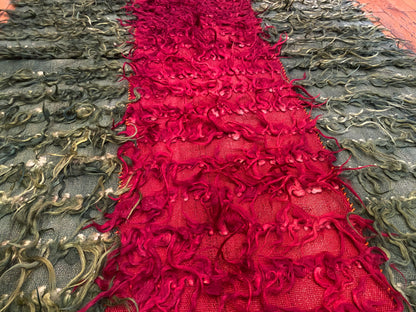 Authentic Turkish Tulu Rug – Handmade Wool Shag Carpet, Anatolian Tribal Design 3'2''x4'6''ft