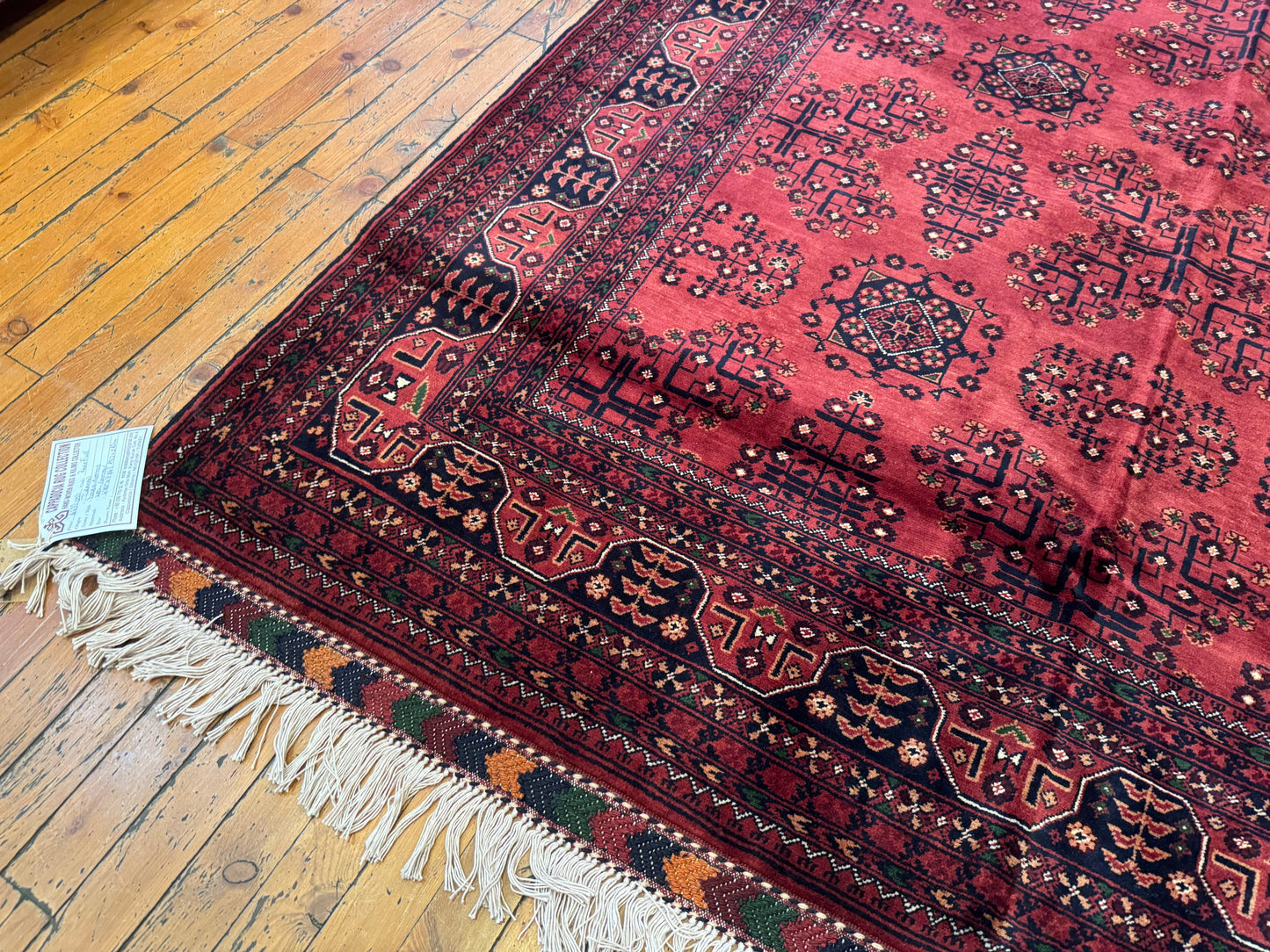 Dark Red Hand-Knotted Natural Carpet 5x6.5ft Cappadocia Rug Collection