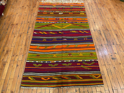 Vintage Anatolian Kilim with Natural Dyes and Unique Motifs Cappadocia Rug Collection