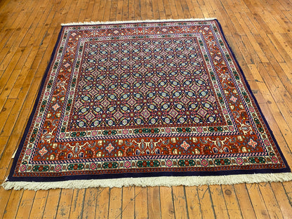 Hereke Square Rug 4x4 ft - Handwoven Turkish Carpet Premium Quality Cappadocia Rug Collection