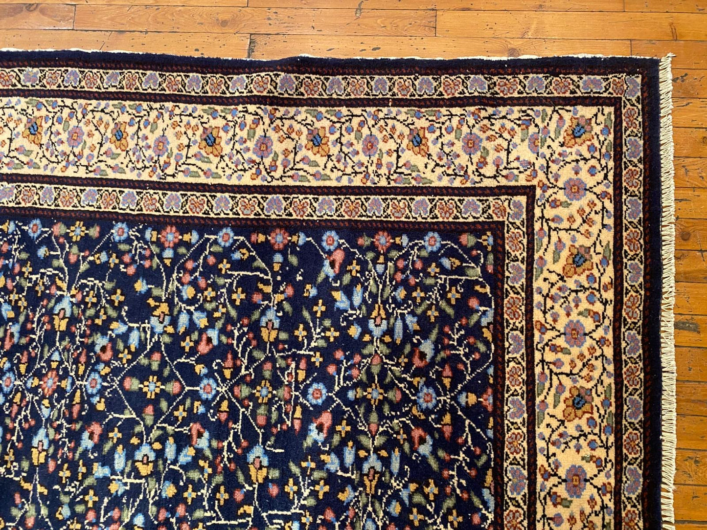Handmade Turkish Floral Rug - Premium Vintage Oriental Carpet 6x7 Feet