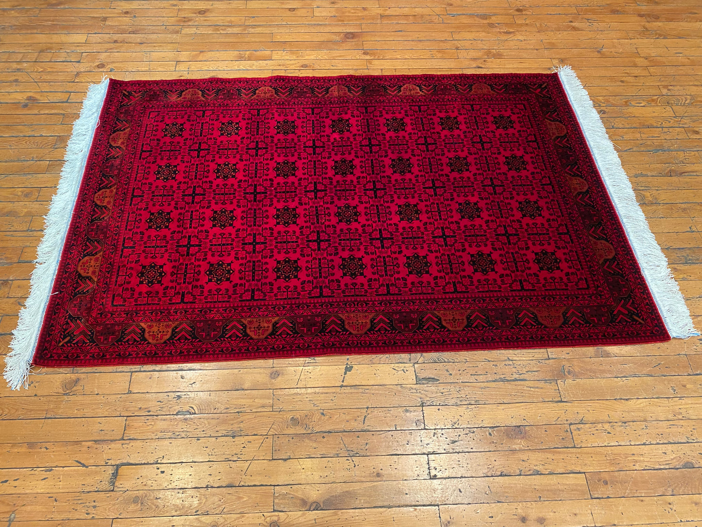 Luxury Dark Red Silk Area Rug 3’4”x5”