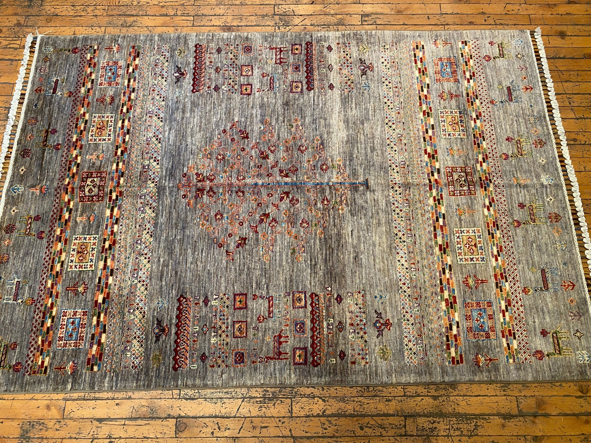 Gabbeh Rug 4x6 ft - Handwoven Wool Tribal Carpet 127x186cm Cappadocia Rug Collection