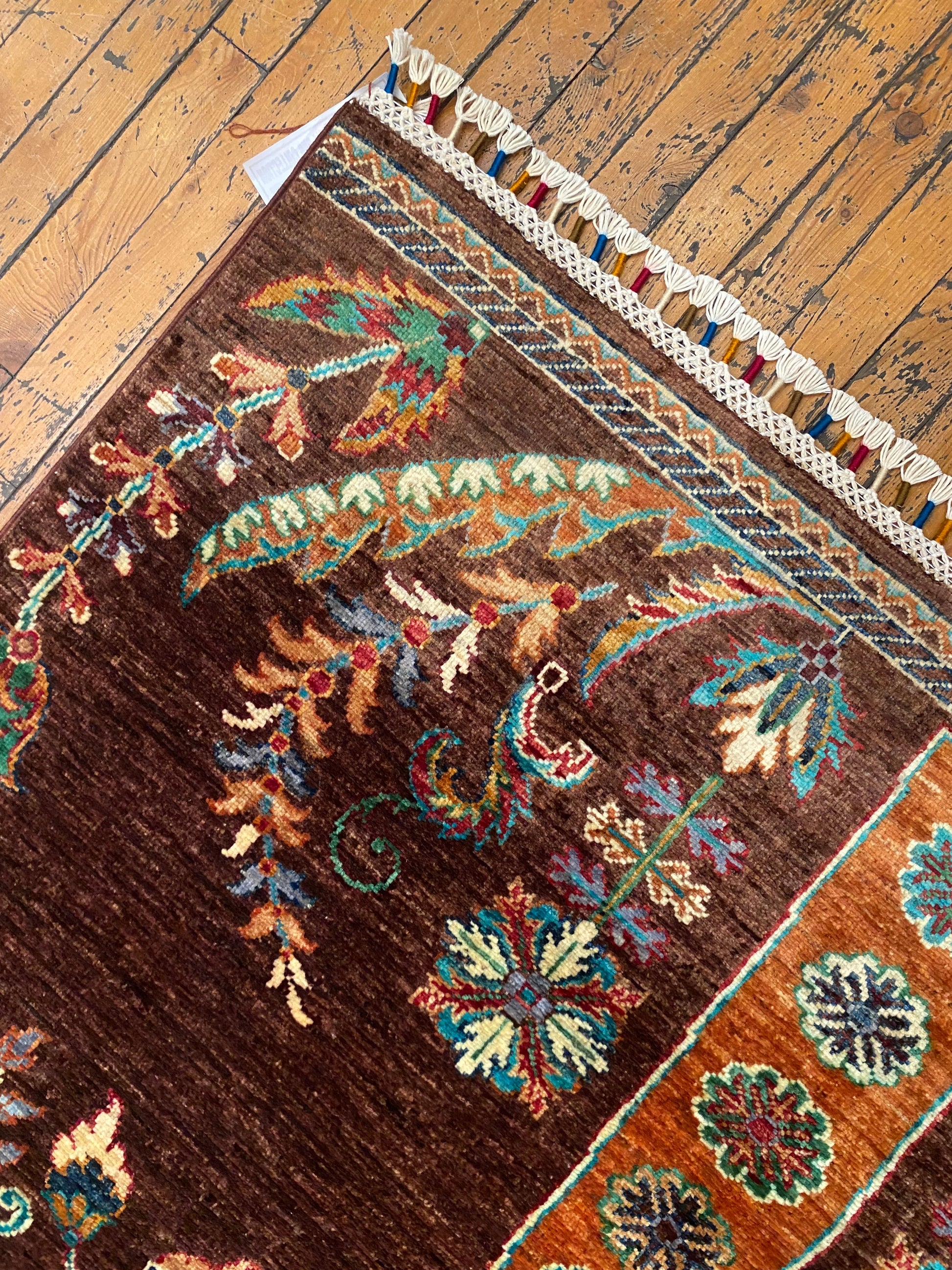 Brown Wool Carpet - Natural Dye Area Rug 4x6ft Cappadocia Rug Collection