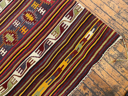 Nomadic Turkish Area Handmade Kilim Rug Cappadocia Rug Collection