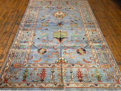 Handwoven Turquoise Floral Kilim Rug 4x6 ft - Premium Area Rug Cappadocia Rug Collection