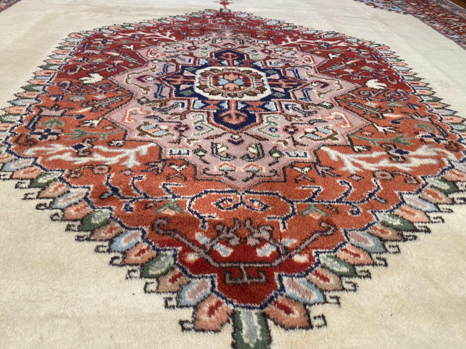 Beige Anatolian Handmade Area Carpet 7x10ft Cappadocia Rug Collection