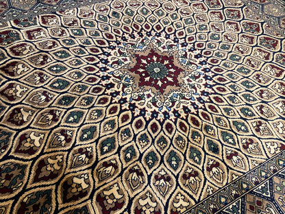 Hand-Knotted Pure Wool Oriental Rug with Geometric Pattern 5”x7”ft