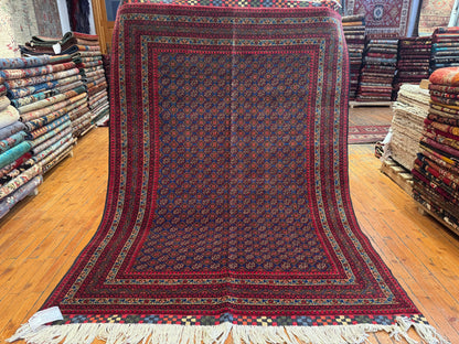 Extraordinary Soft Natural Red Handmade Carpet 5x6ft Cappadocia Rug Collection