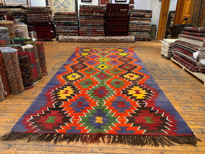 Colorful Geometric Handmade Kilim Rug Cappadocia Rug Collection
