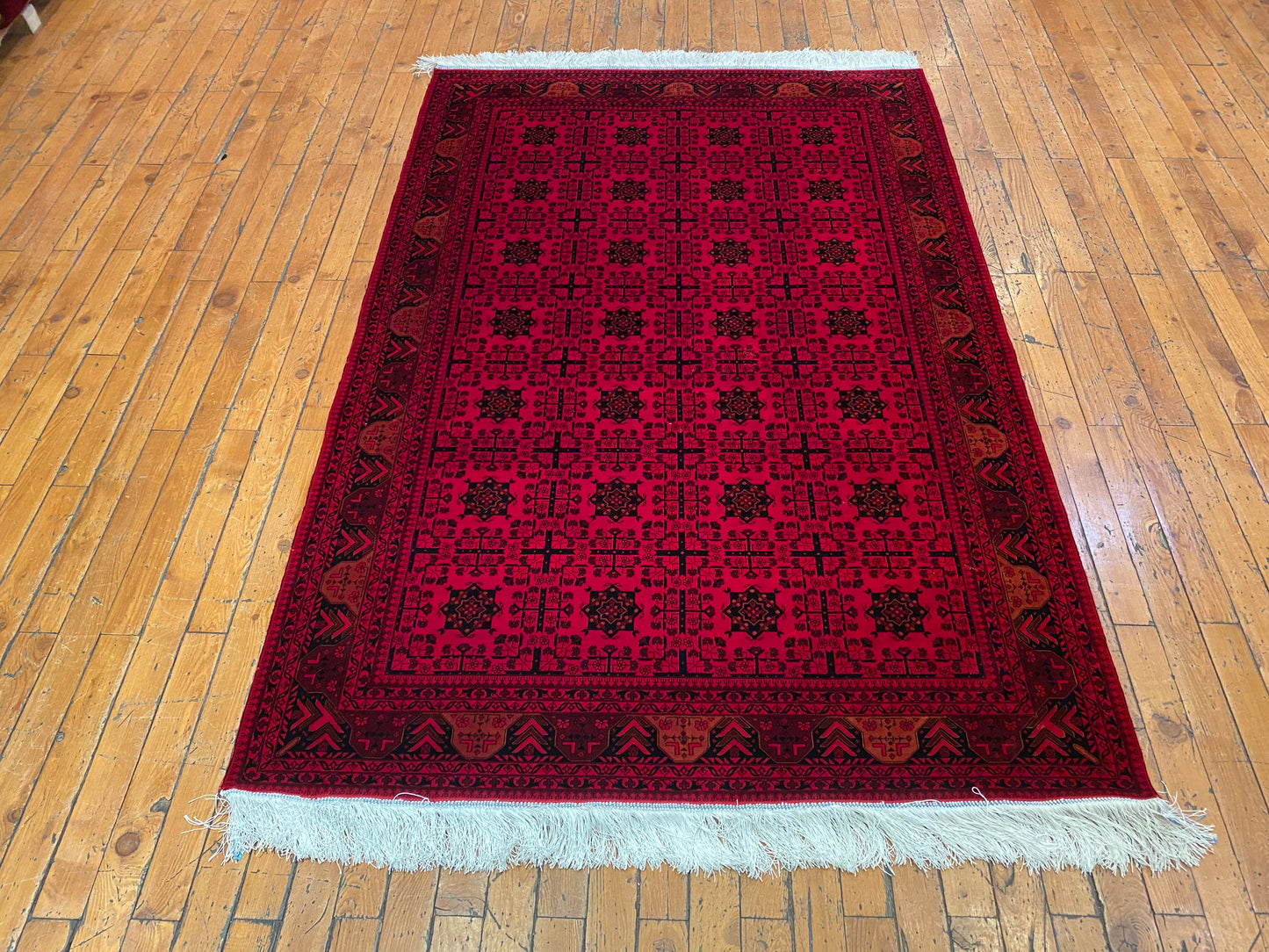 Luxury Dark Red Silk Area Rug 3’4”x5”