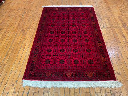 Luxury Dark Red Silk Area Rug 3’4”x5”
