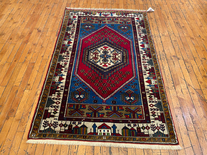 Handmade Cappadocia Rug, Authentic Yahyali Design from Central Anatolia 3x5ft