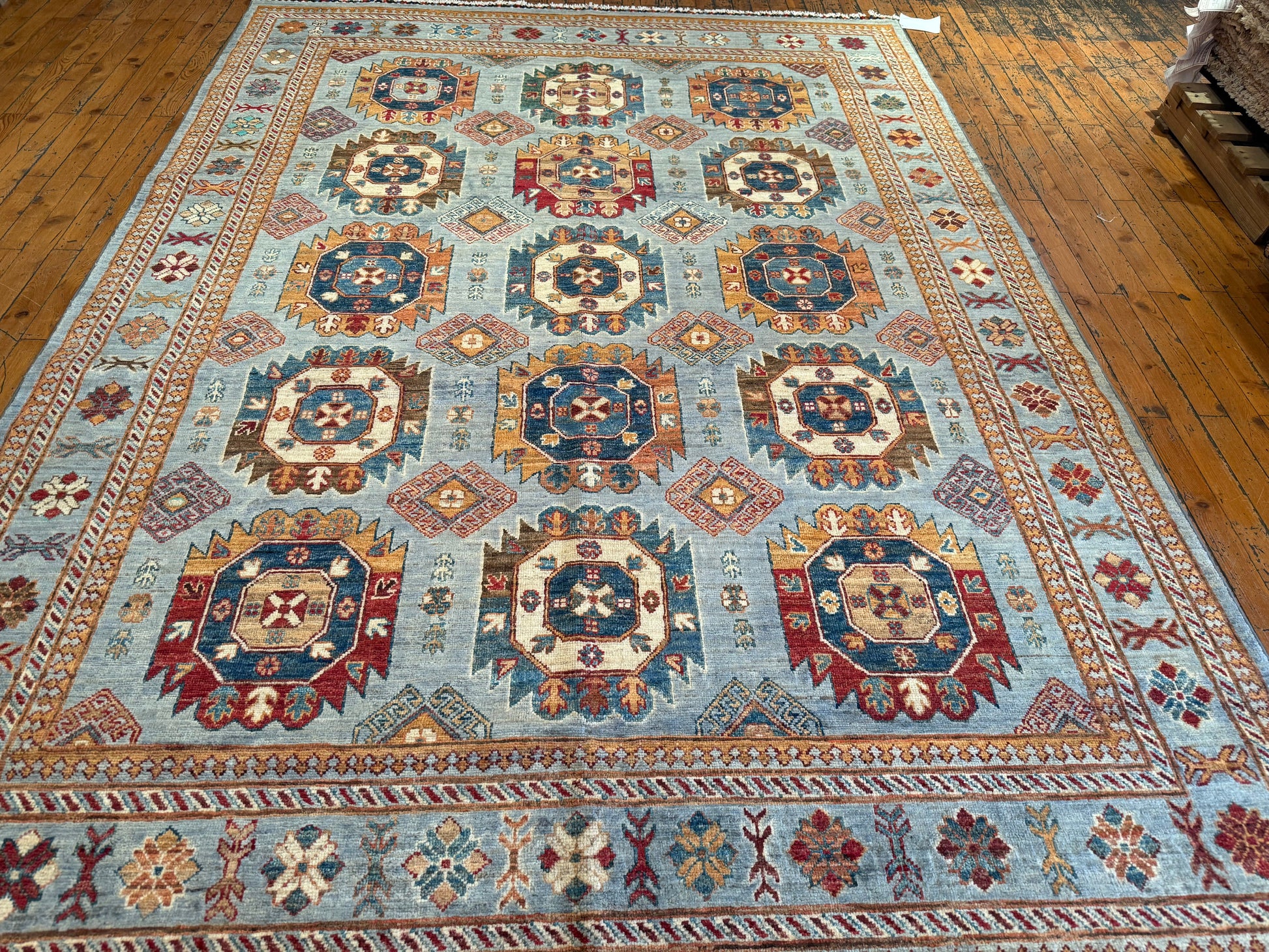 Turquoise Anatolian Handmade Area Carpet 6 x 8 ft Cappadocia Rug Collection