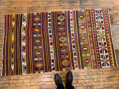 Nomadic Turkish Area Handmade Kilim Rug Cappadocia Rug Collection
