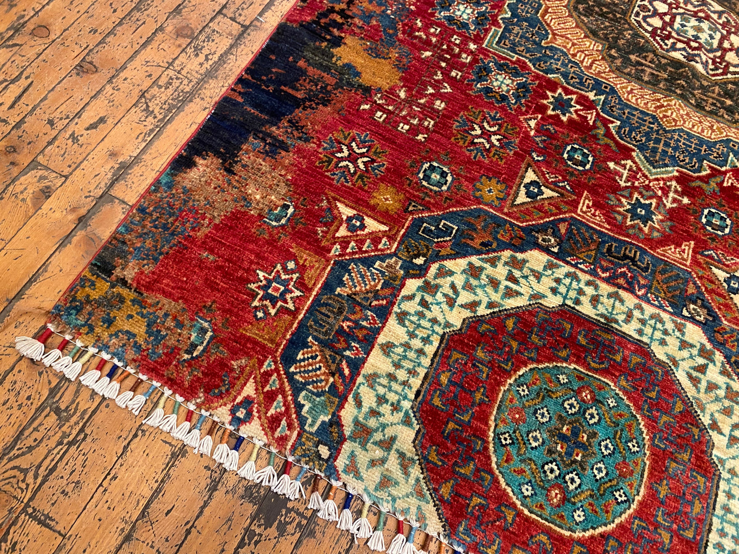 Colorful Geometric Handmade  Rug 4x6 ft (120x180 cm) - Natural Dye Wool Cappadocia Rug Collection