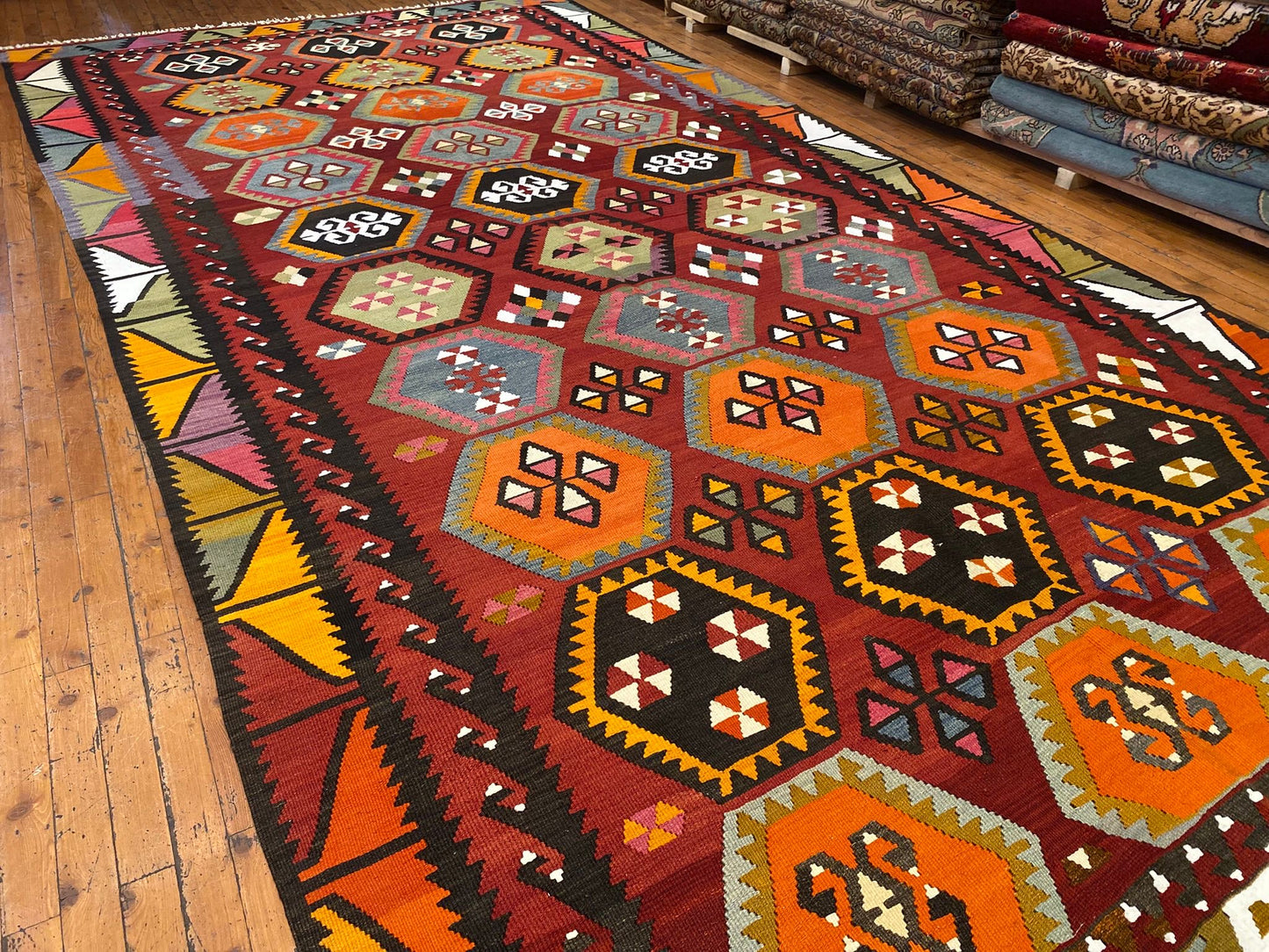 Anatolian Large Kilim Rug Cappadocia Rug Collection
