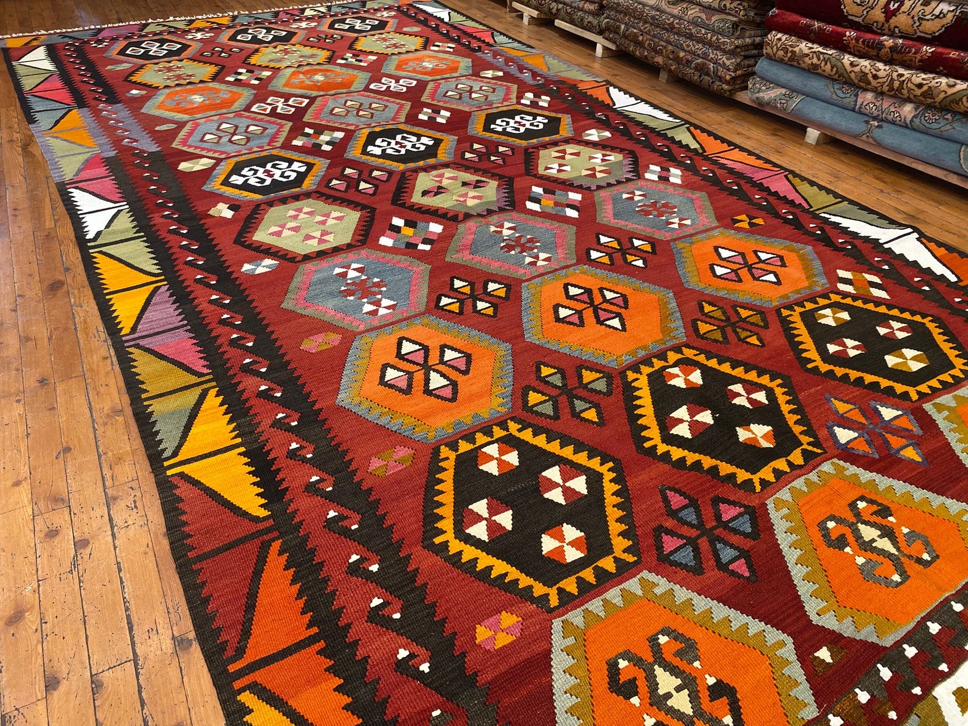 Anatolian Large Kilim Rug Cappadocia Rug Collection