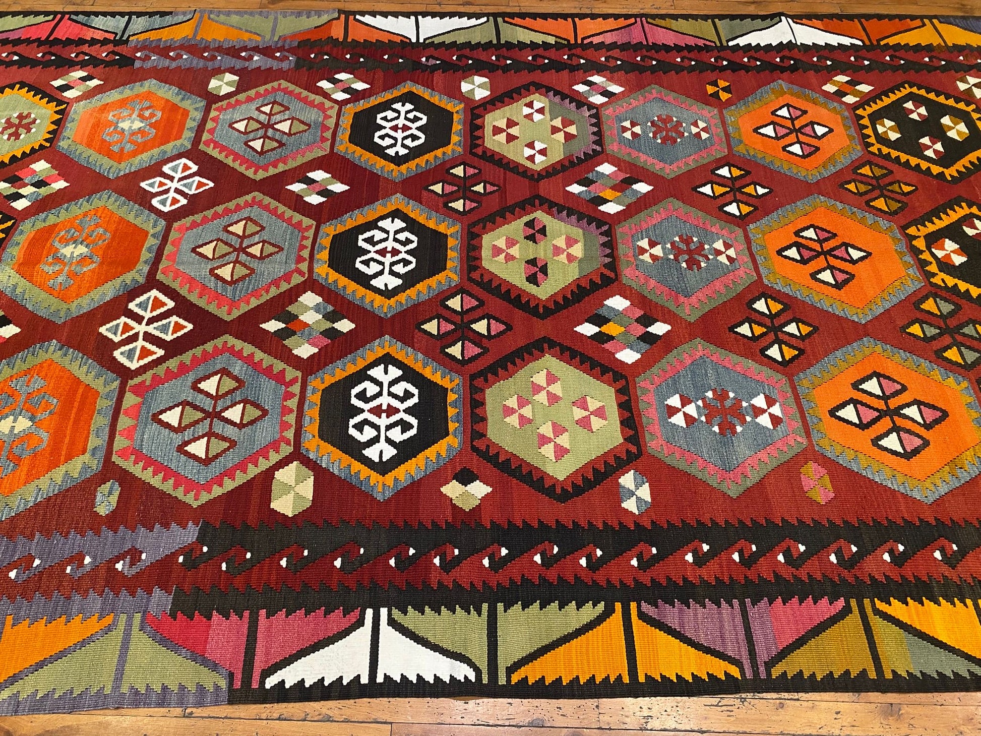 Anatolian Large Kilim Rug Cappadocia Rug Collection
