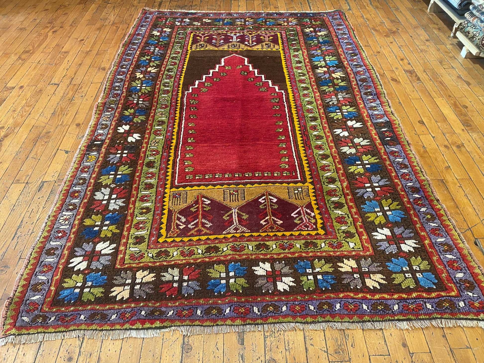 Anatolian Natural Dye Perfect Condition Area Antique Rug Cappadocia Rug Collection