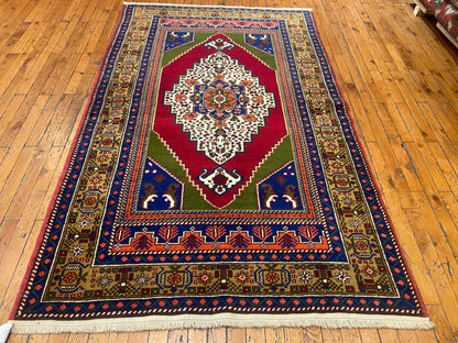 Cappadocia Antique Rug 4x6 ft - Handmade Turkish Vintage Wool Rug