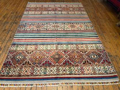 Stripe Pattern Luxury Carpet 4x6 ft | Premium Hand-Woven Area Rug Cappadocia Rug Collection