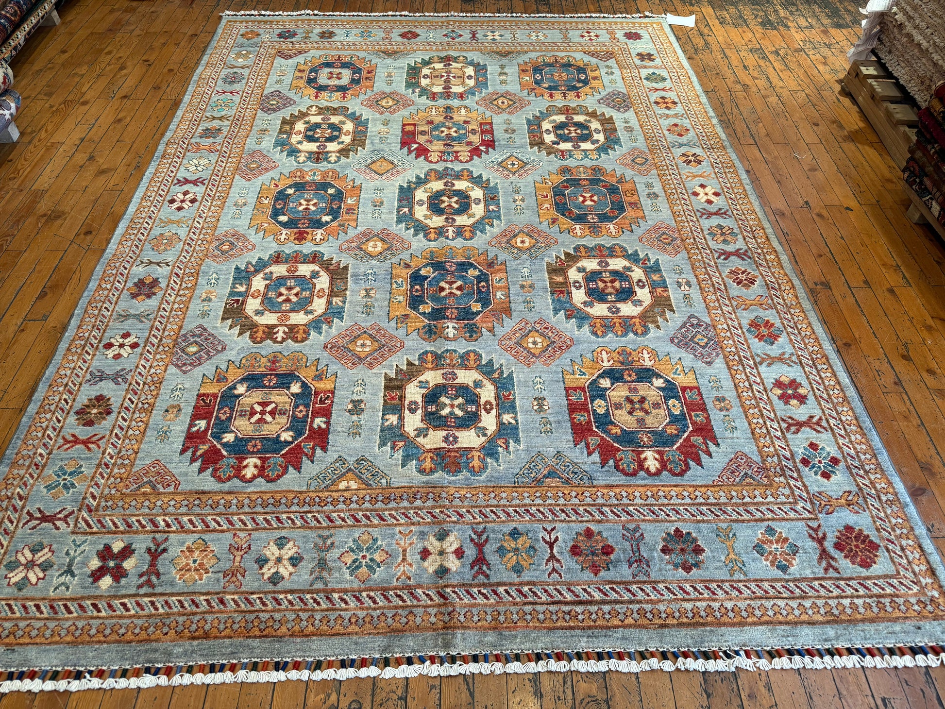 Turquoise Anatolian Handmade Area Carpet 6 x 8 ft Cappadocia Rug Collection