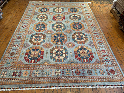 Turquoise Anatolian Handmade Area Carpet 6 x 8 ft Cappadocia Rug Collection