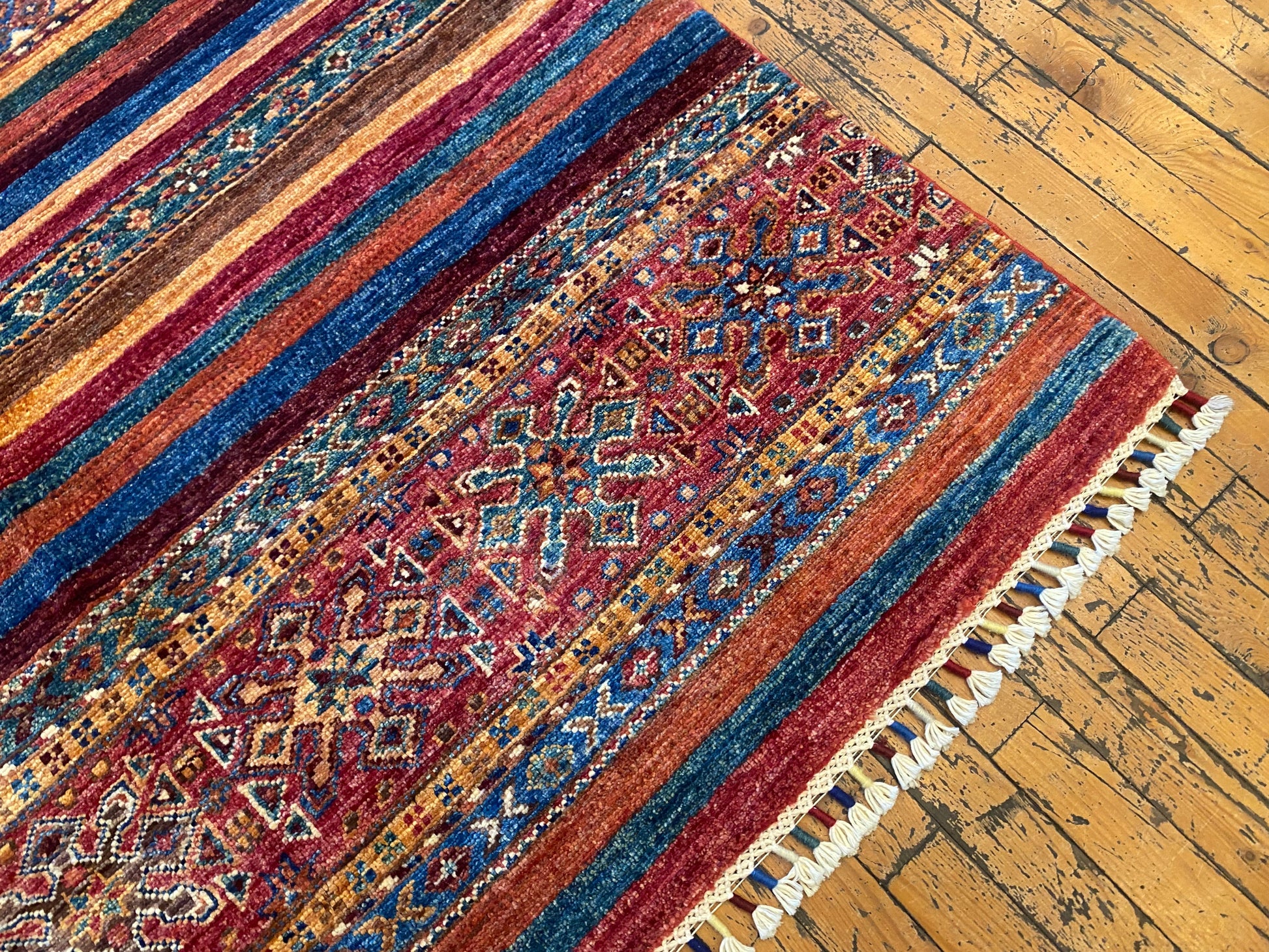 Stripe Pattern Handmade Rug 4x6 - Premium Wool Carpet | Free Shipping Cappadocia Rug Collection