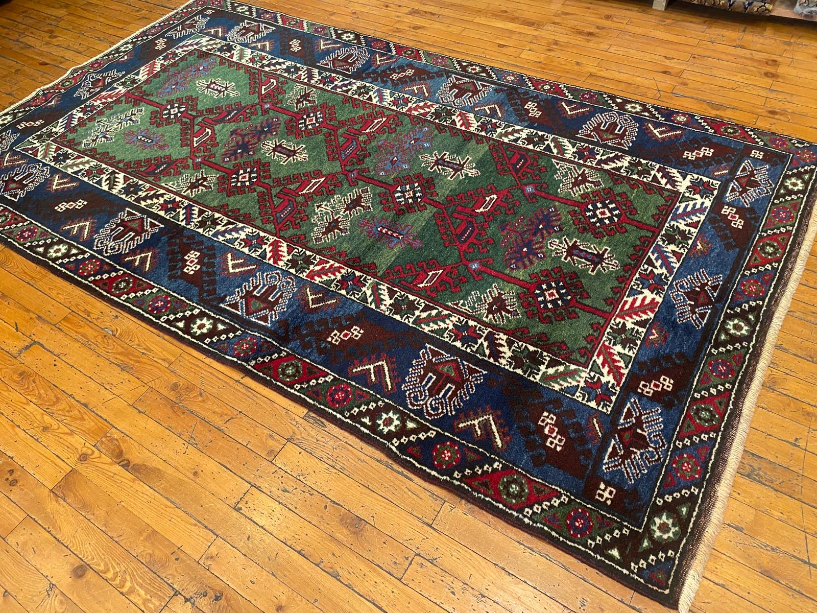 Geometric Pattern Turkish Dosemealti Handmade Green Bacground Area Carpet Cappadocia Rug Collection