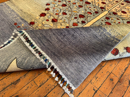 Handwoven Wool Rug – Tree of Life Design, Oriental Handmade Carpet 5x7ft Cappadocia Rug Collection