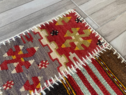 Colorful Turkish Patchwork Rug 2x3ft Cappadocia Rug Collection