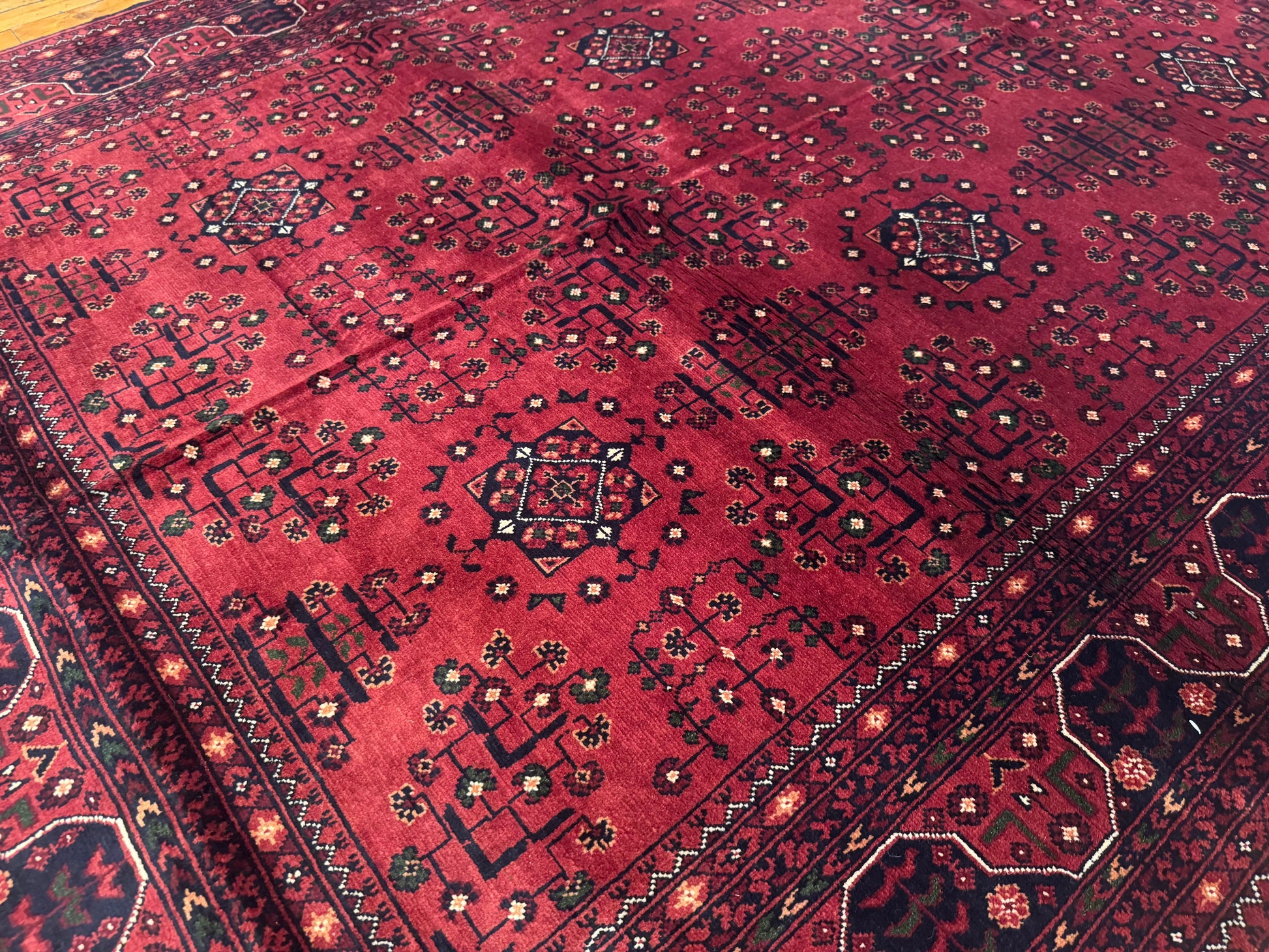 Authentic Deep Red Wool Rug – Handwoven, Geometric Design 5x7ft Cappadocia Rug Collection